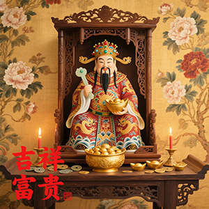 财神灵签神像