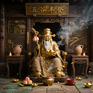 土地公灵签神像