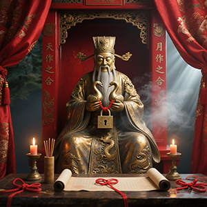 月老灵签神像